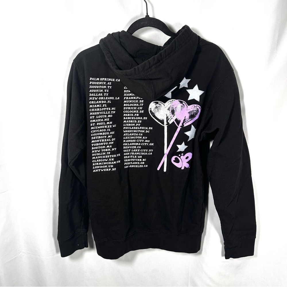 Olivia Rodrigo GUTS Tour Merch Hoodie Black Purple Graphic Spill Ur Guts Small - Picture 10 of 12